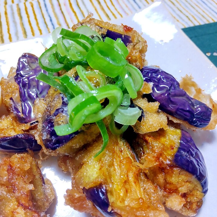 10分で!　麺つゆからめた茄子の唐揚げ